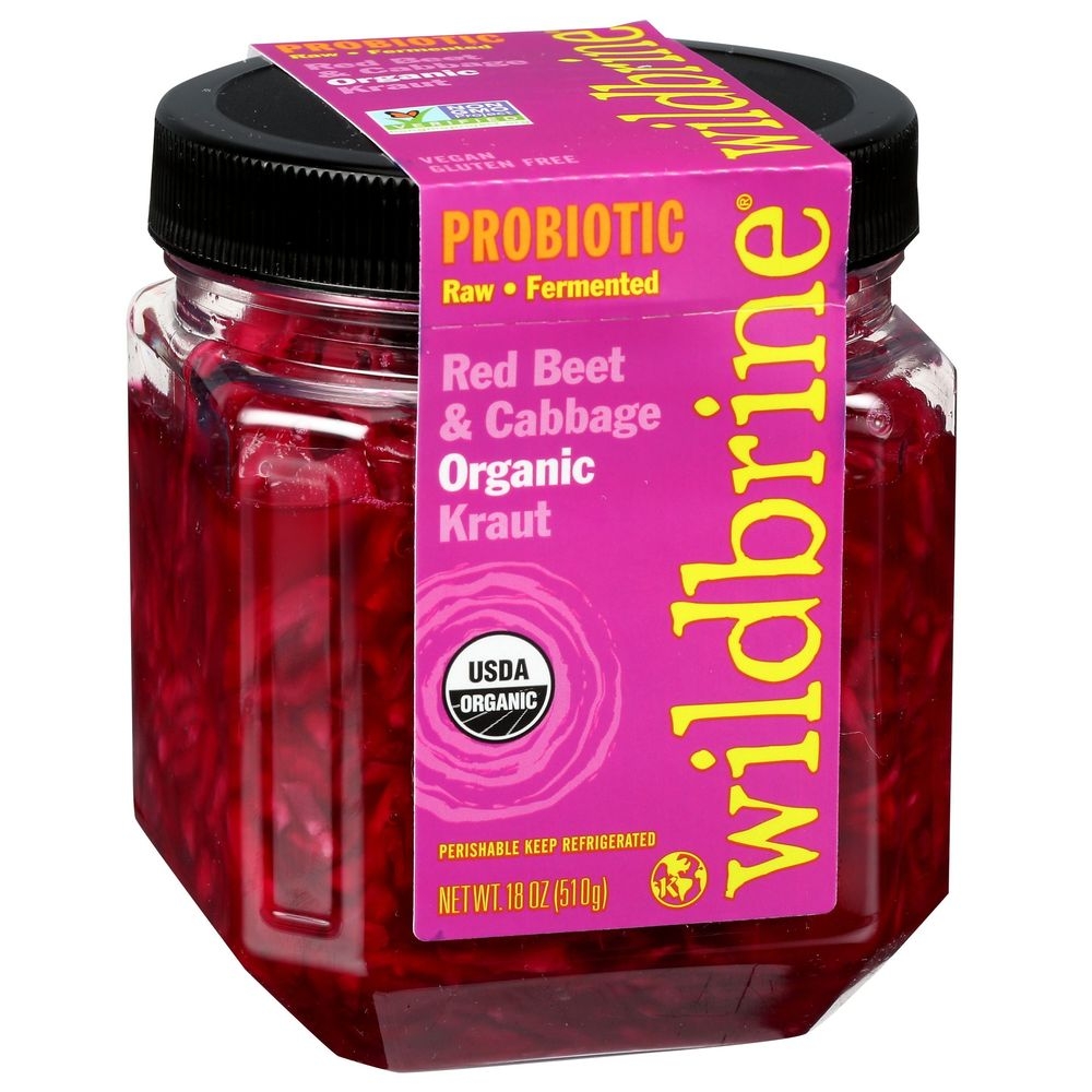 Wildbrine Organic Red Cabbage and Red Beet Sauerkraut, 18 Ounce -- 6 per case