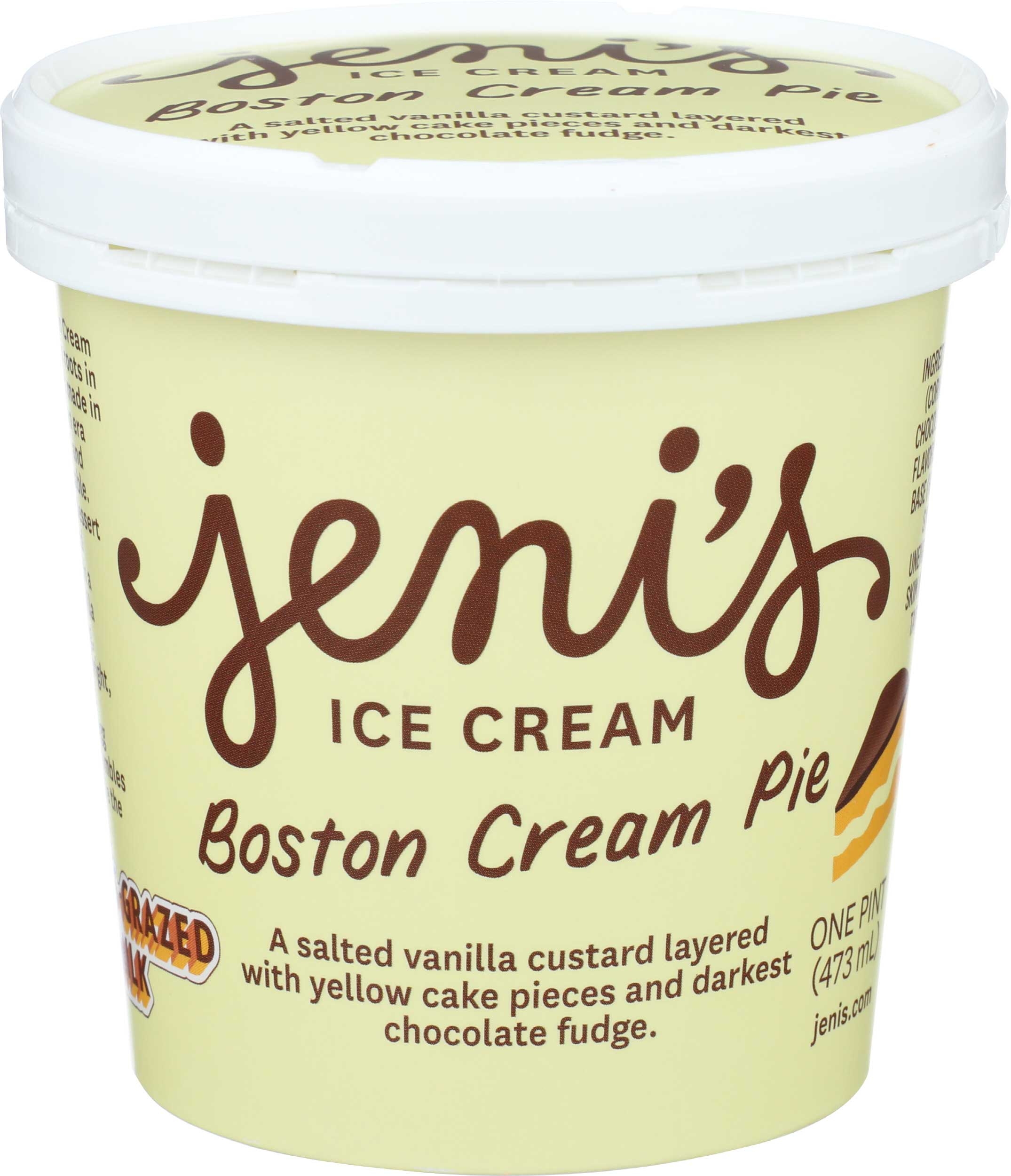 Jenis Boston Cream Pie Ice Cream, 16 Fluid Ounce -- 8 per case