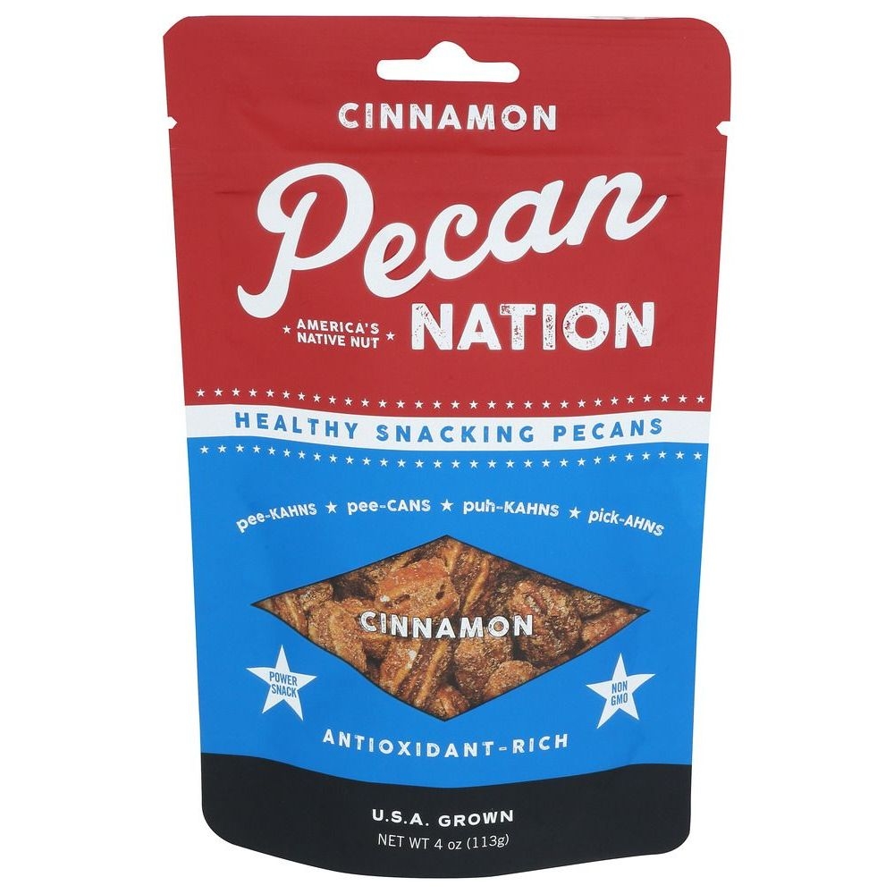 Pecan Nation Cinnamon Pecans, 4 Ounce Pouch -- 8 per case