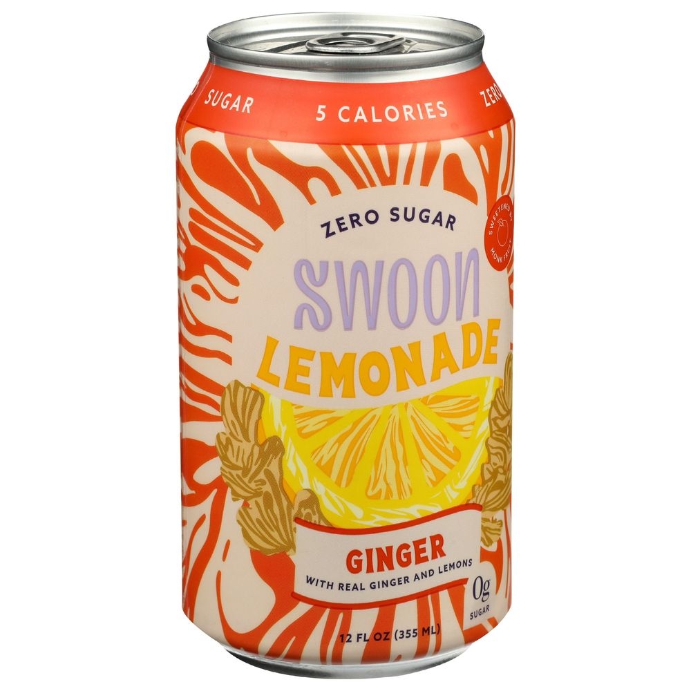 Swoon Zero Sugar Ginger Lemonade, 12 Fluid Ounce -- 12 per case