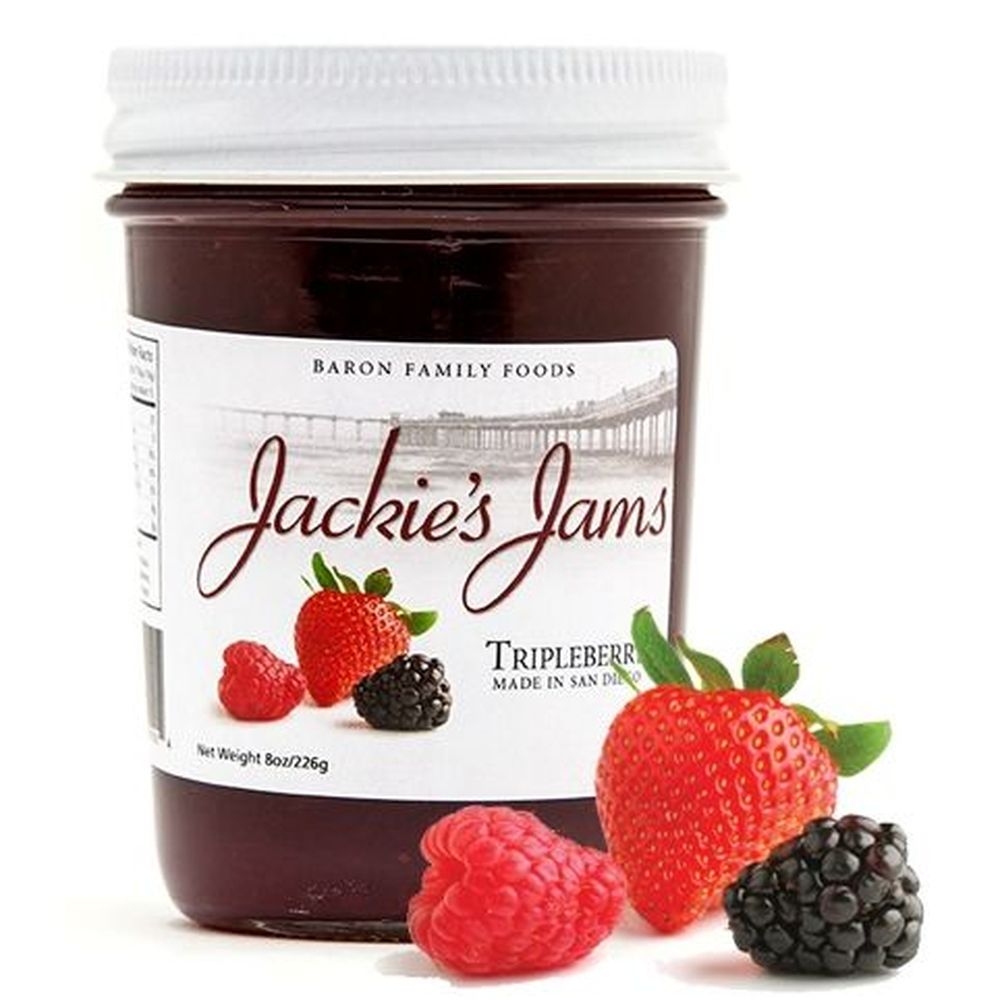 Jackies Jams Tripleberry Jam, 8 Ounce -- 12 per case