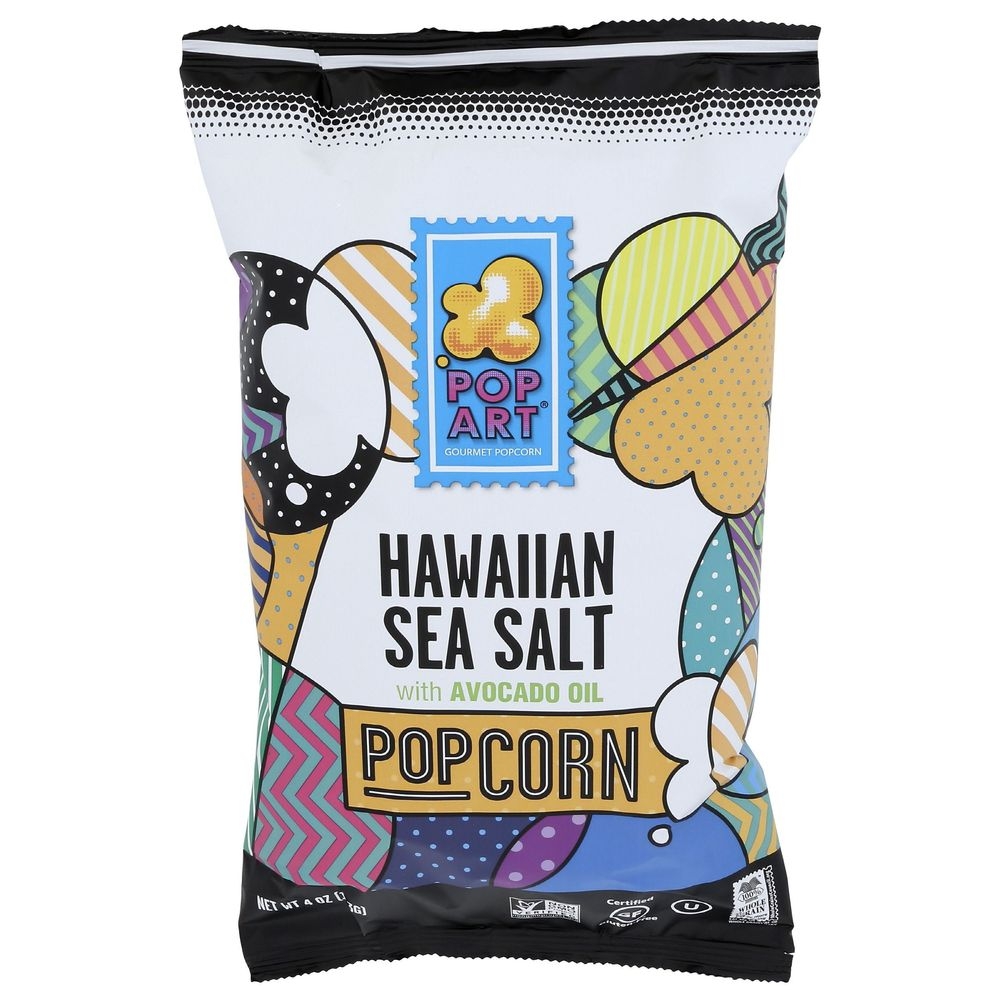 Pop Art Hawaiian Sea Salt Popcorn with Avocado Oil, 4 Ounce -- 9 per case