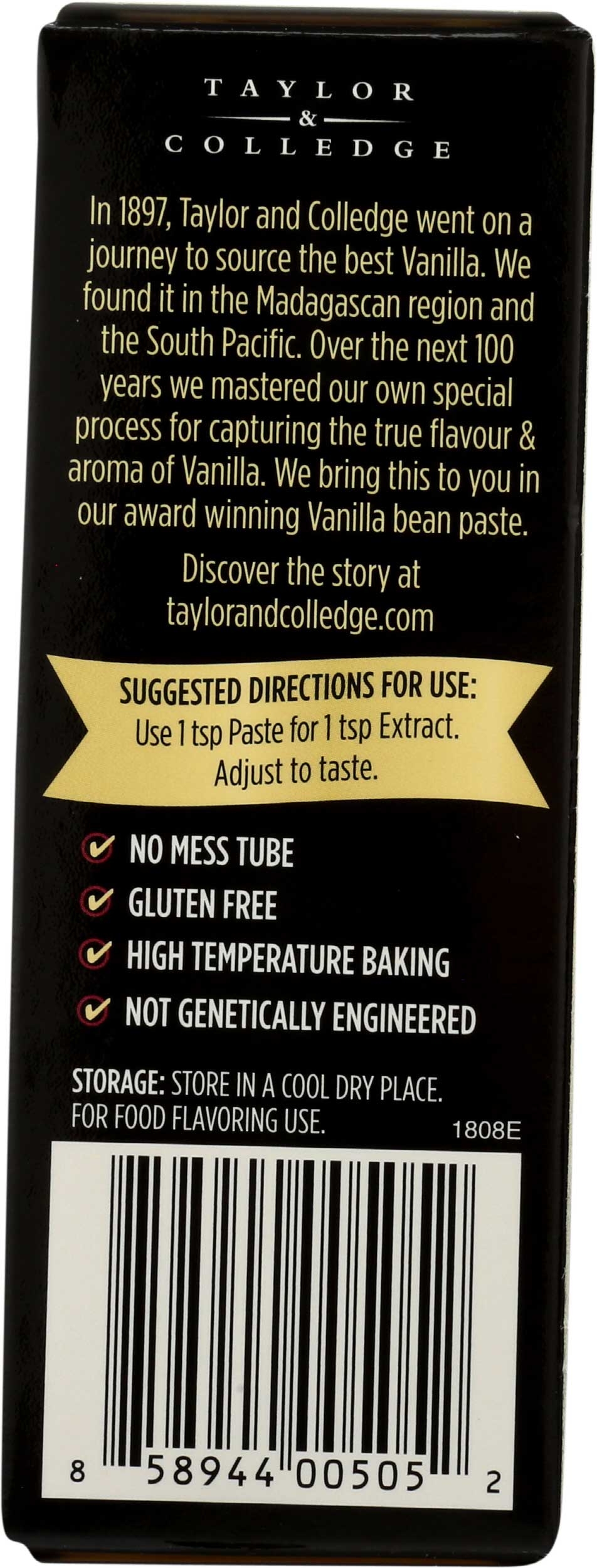 Taylor & Colledge Organic Vanilla Bean Paste with Seeds, 1.7 Ounce -- 8 per case
