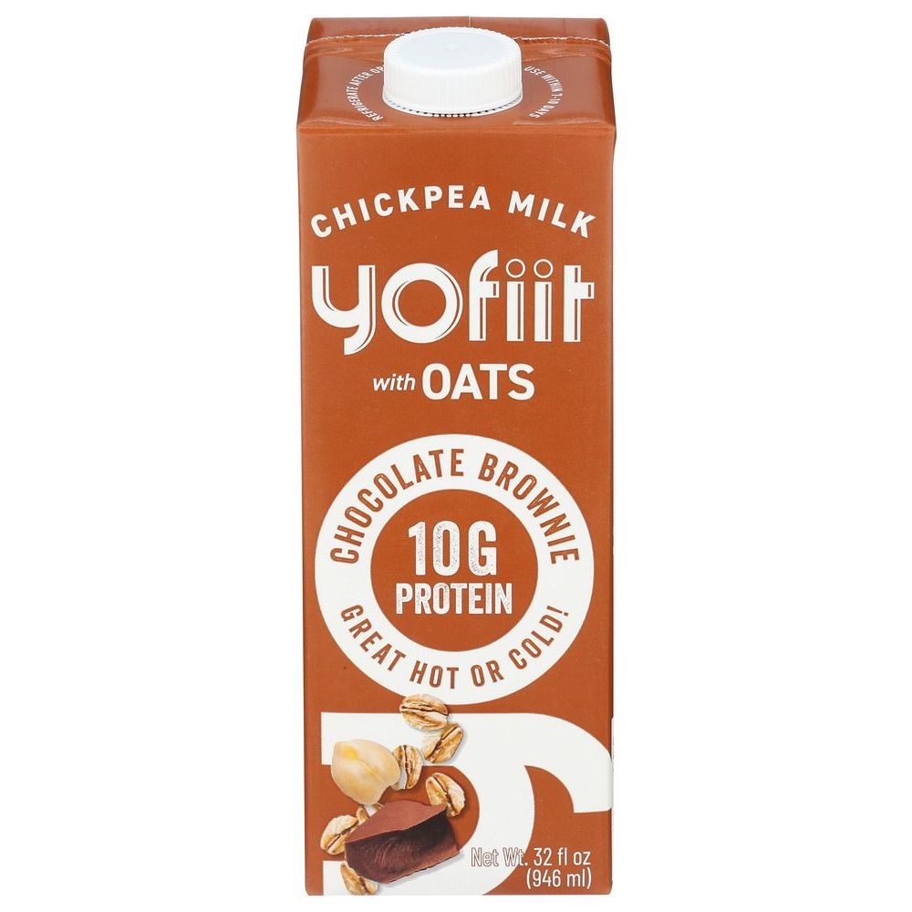 Yofiit Chickpea Milk with Chocolate Brownie, 32 Ounce -- 12 per case