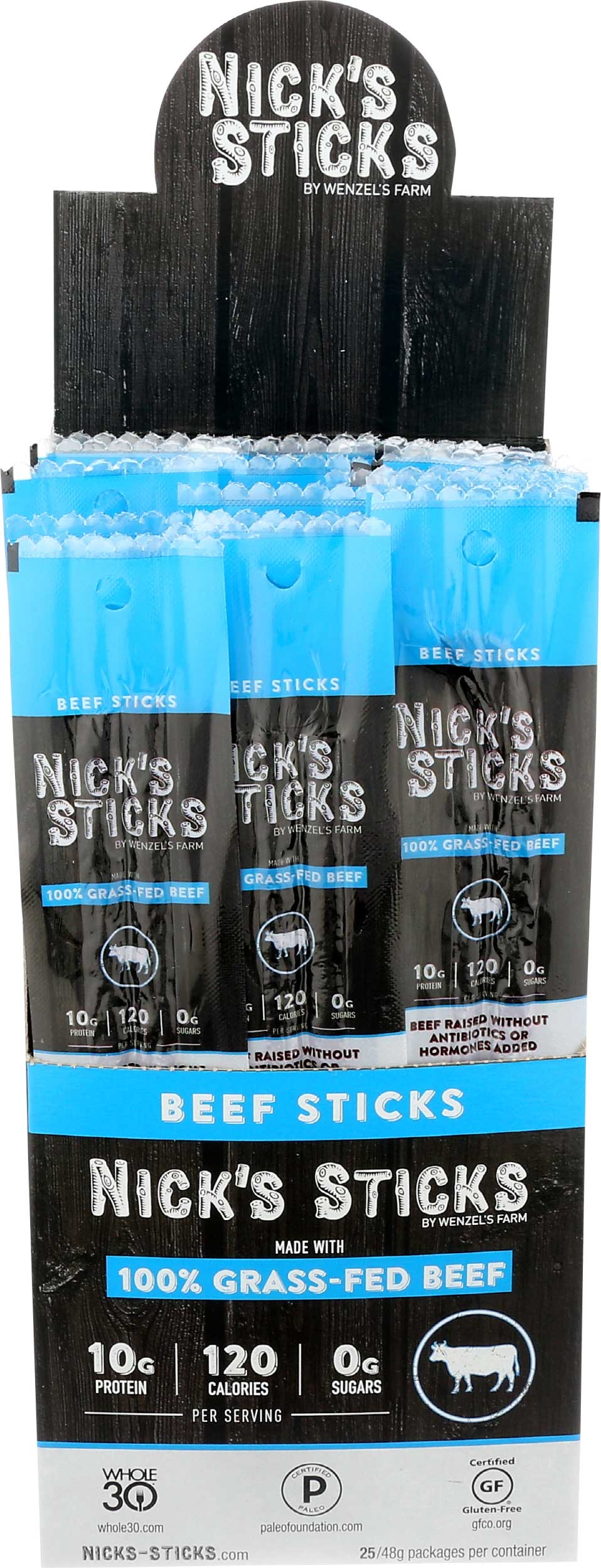 Nick's Sticks Grass Fed Beef Sticks, 1.7 Ounce -- 25 per case