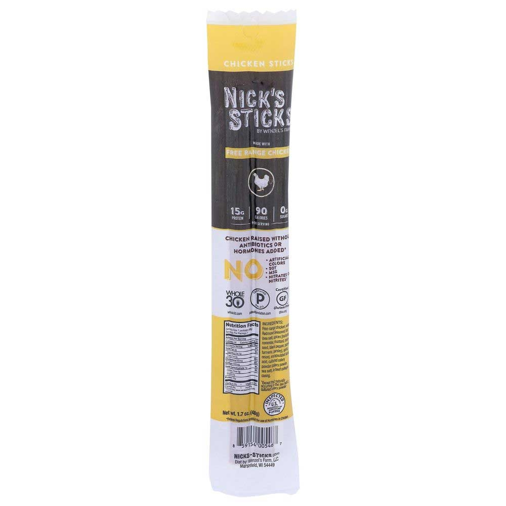Nicks Sticks Free Range Chicken Snack Sticks, 1.7 Ounce -- 25 per case