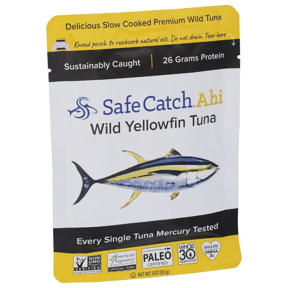 Safe Catch Ahi Wild Yellowfin Tuna, 3 Ounce Pouch -- 12 per case