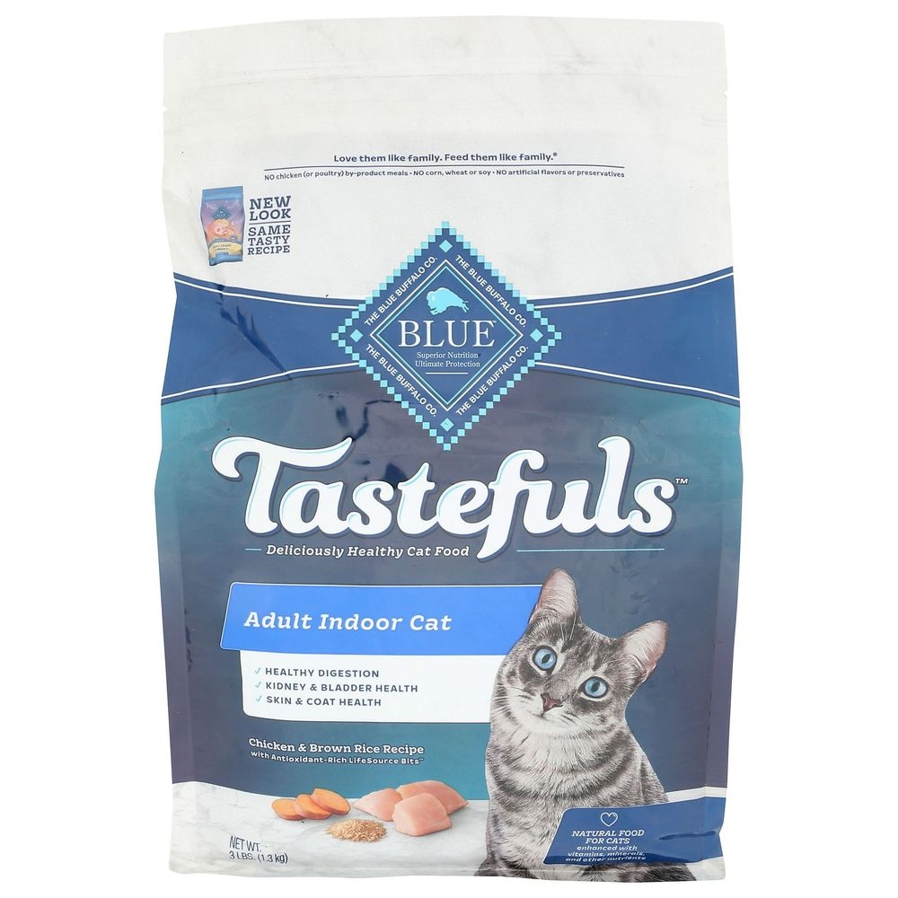 Blue Buffalo Tastefuls Chicken and Brown Rice Recipe Adult Dry Cat Food, 3 Pound -- 5 per case