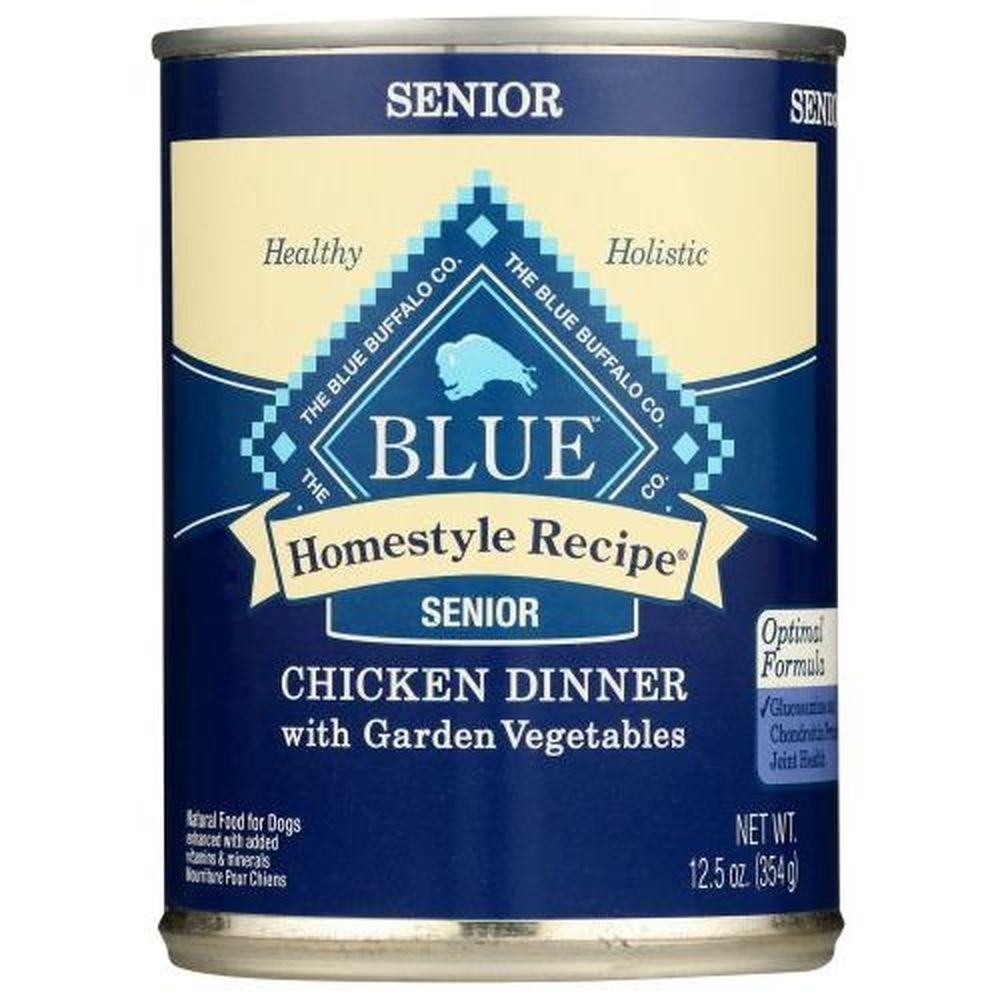 Blue Buffalo Senior Homestyle Recipe Chicken Dinner with Garden Vegetable Wet Dog Food, 12.5 Ounce -- 12 per case