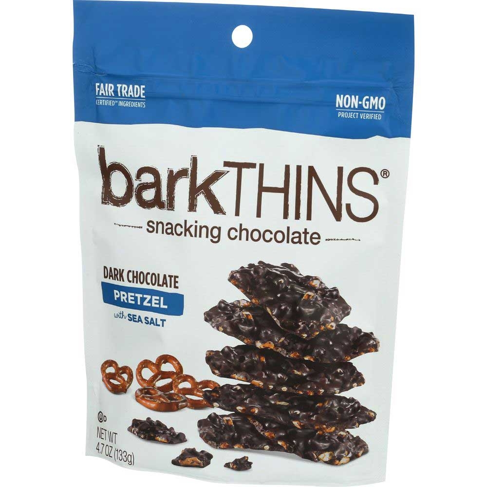 Bark Thins Pretzel with Sea Salt Dark Chocolate Snacks, 4.7 Ounce -- 12 per case.
