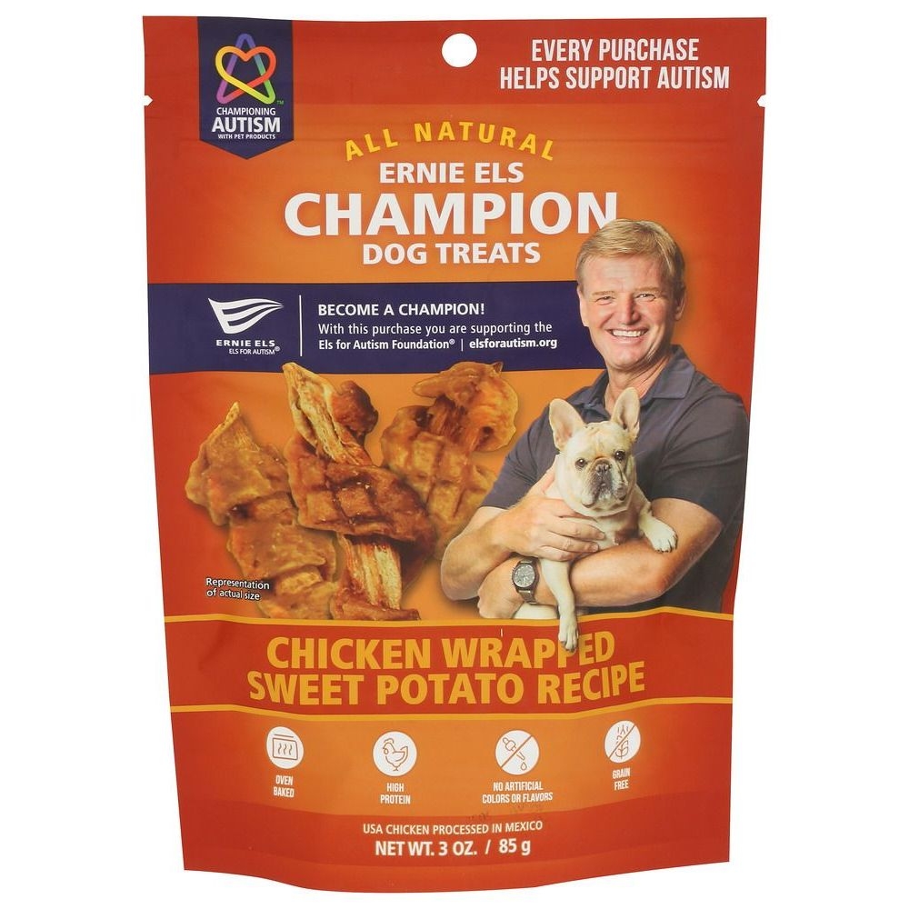 Ernie Els Sweet Potato Wrapped Chicken Dog Treats, 3 Ounce -- 12 per case