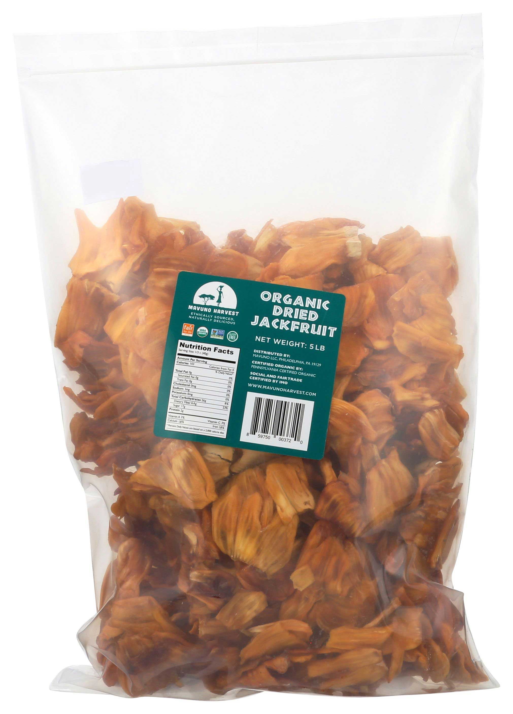 Mavuno Harvest Organic Dried Jackfruit, 5 Pound -- 2 per case