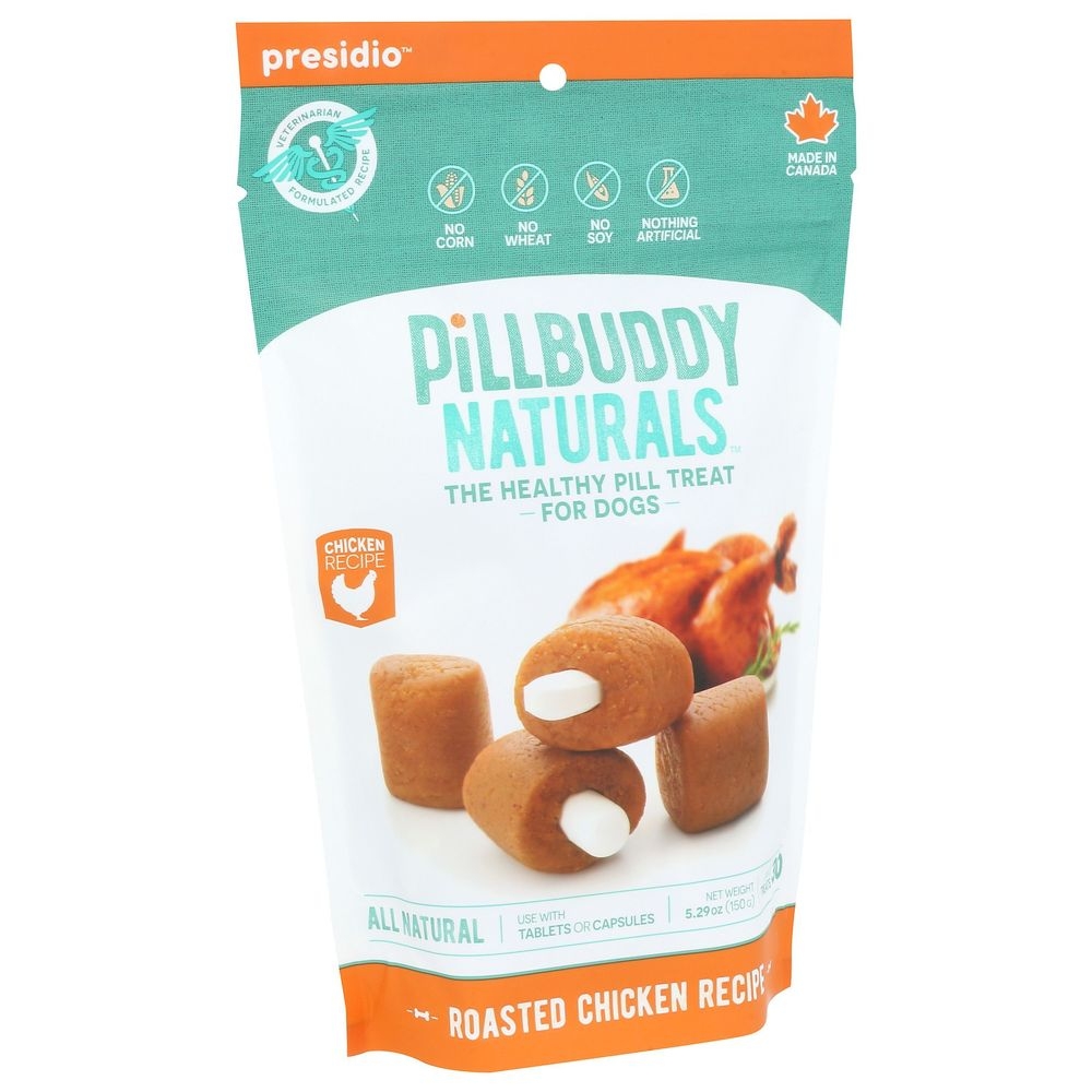 Pillbuddy Naturals Roasted Chicken Recipe Dog Treat Pill, 30 count -- 12 per case