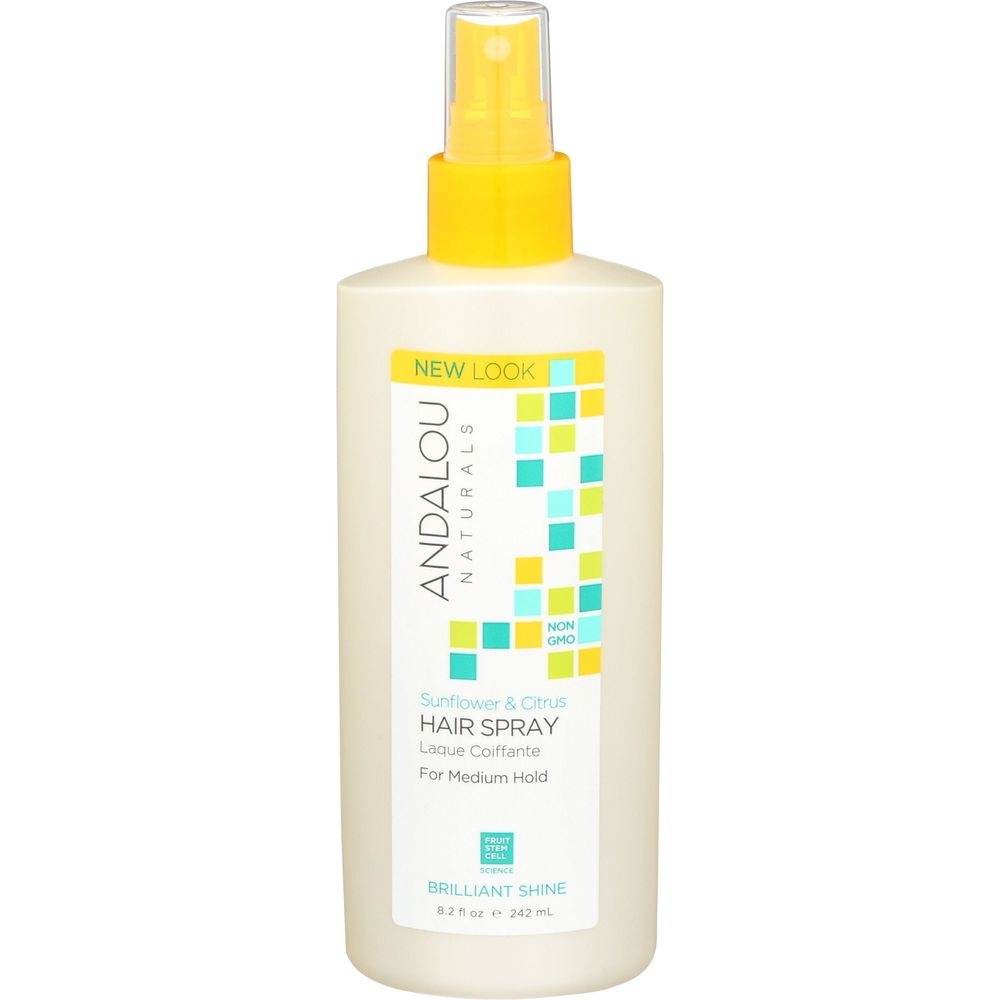 Andalou Naturals Sunflower and Citrus Scented Brilliant Shine Hair Spray, 8.2 Ounce