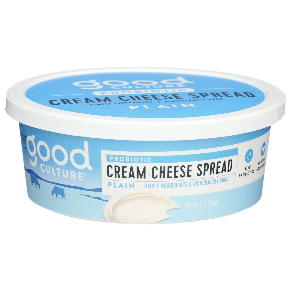 Good Culture Pasture Raised Probiotic Plain Cream Cheese Spread, 7 Ounce -- 6 per case