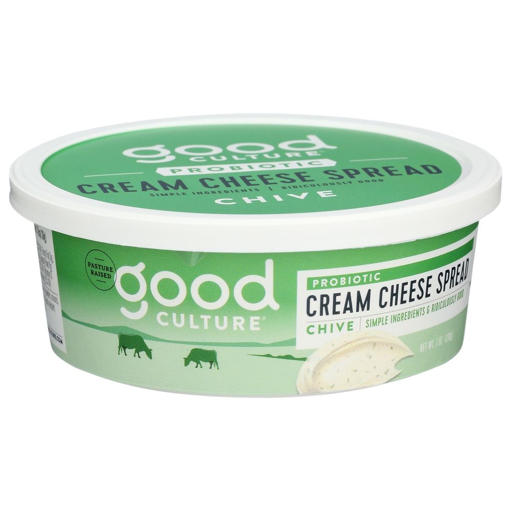 Good Culture Pasture Raised Probiotic Chive Cream Cheese Spread, 7 Ounce -- 6 per case