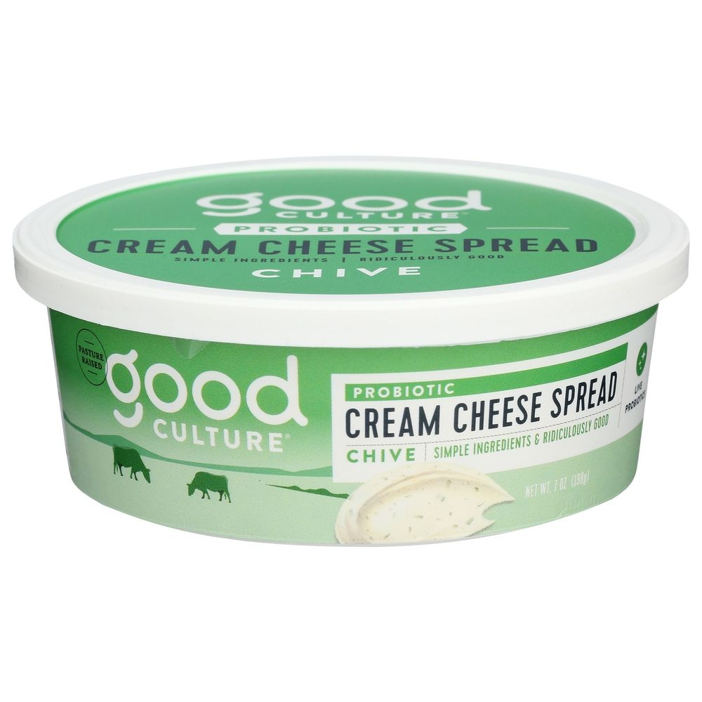 Good Culture Pasture Raised Probiotic Chive Cream Cheese Spread, 7 Ounce -- 6 per case