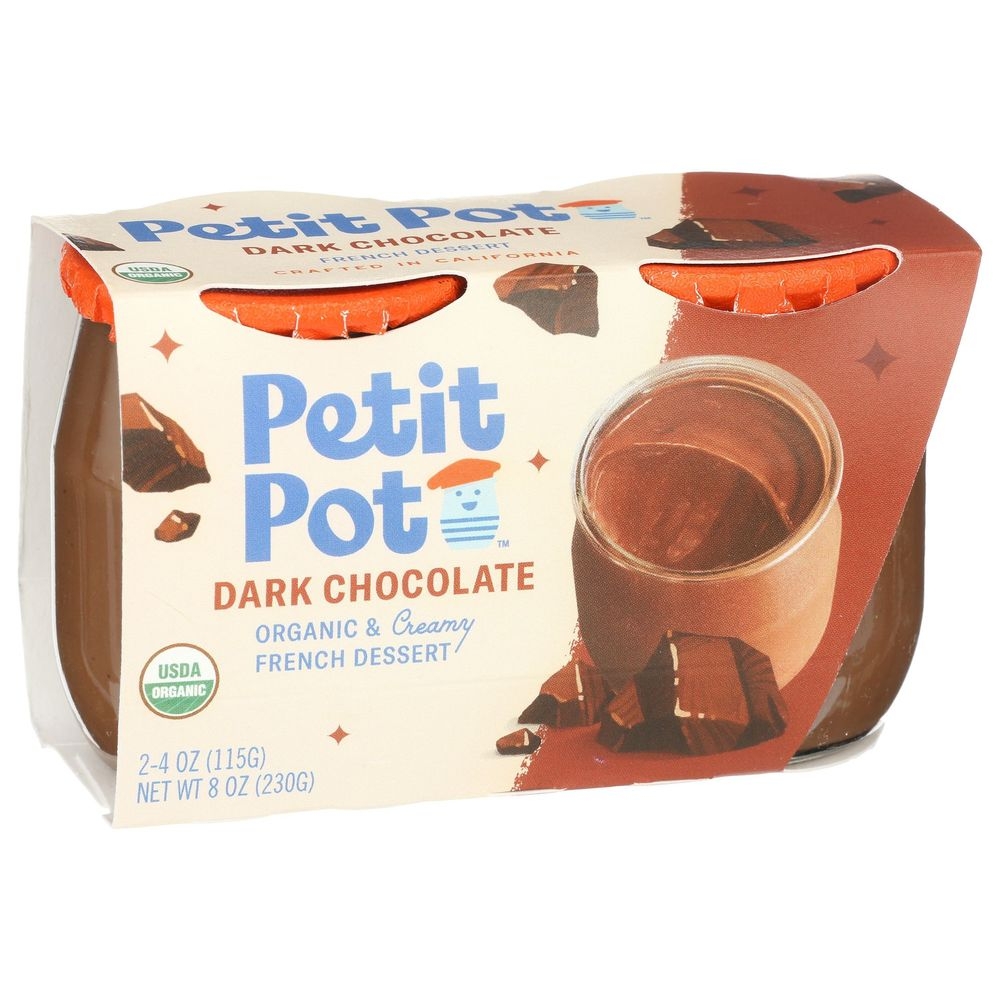 Petit Pot Organic De Crème Dark Chocolate French Dessert, 8 Ounce -- 4 per case