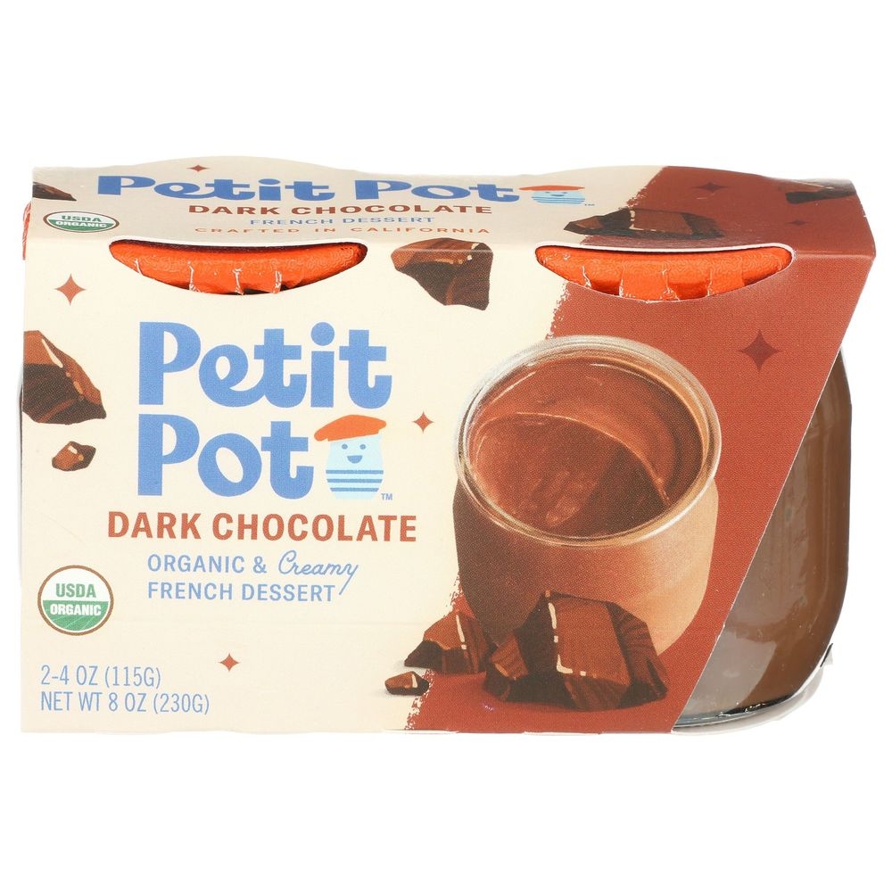 Petit Pot Organic De Crème Dark Chocolate French Dessert, 8 Ounce -- 4 per case