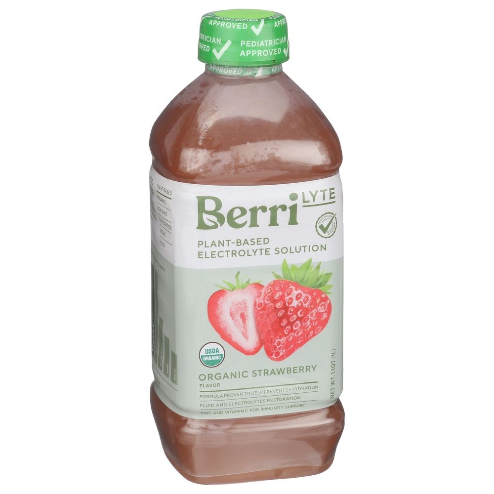 Berri Lyte Organic Strawberry Plant Based Electrolyte Solution, 35.2 Fluid Ounce -- 6 per case