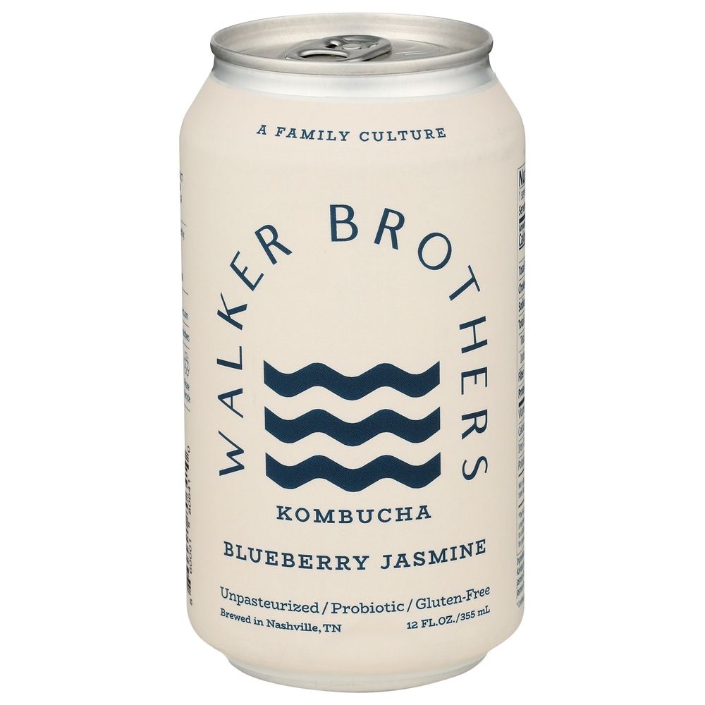 Walker Brothers Blueberry Jasmine Kombucha, 12 Fluid Ounce -- 12 per case