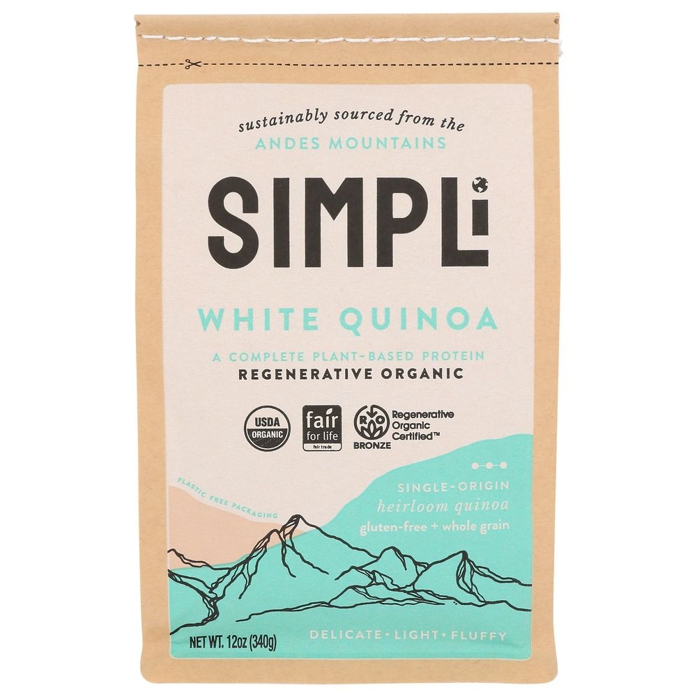 Simpli Regenerative Organic White Quinoa, 12 Ounce -- 8 per case