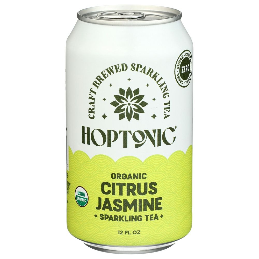 Hoptonic Organic Citrus Jasmine Sparkling Tea, 12 Fluid Ounce -- 12 per case