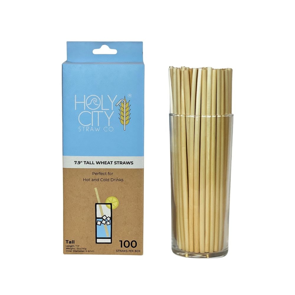 Holy City Straw Company Wheat Stem Straw, 7.9 inch -- 100 per case
