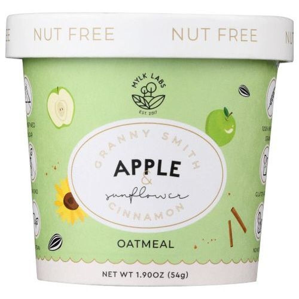 Mylk Labs Apple and Sunflower Cinnamon Oatmeal Cup, 1.9 Ounce -- 6 per case