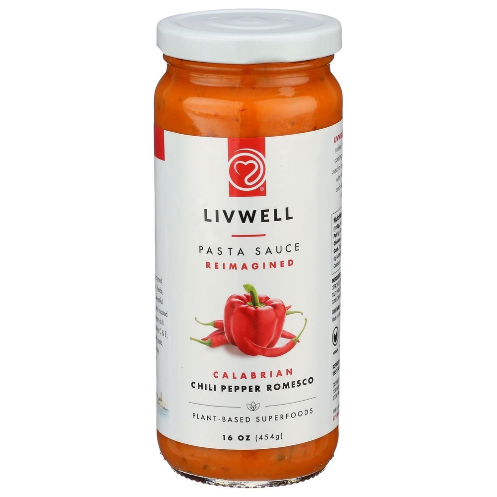 Livwell Foods Calabrian Chili Pepper Romesco Pasta Sauce, 16 Ounce -- 6 per case