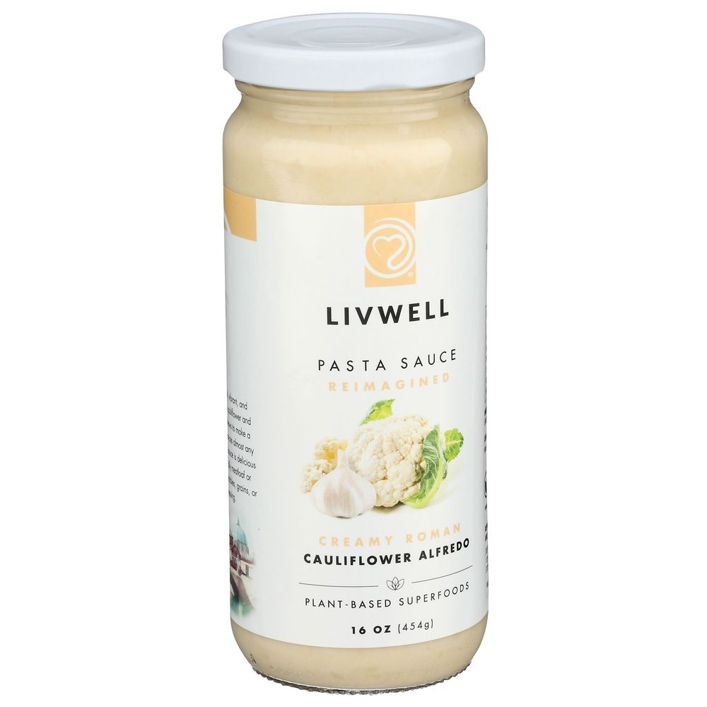 Livwell Foods Roman Cauliflower Alfredo Pasta Sauce, 16 Ounce -- 6 per case