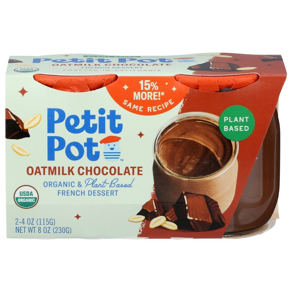 Petit Pot Organic Plant Based Oatmilk Chocolate Dessert, 8 Ounce -- 4 per case