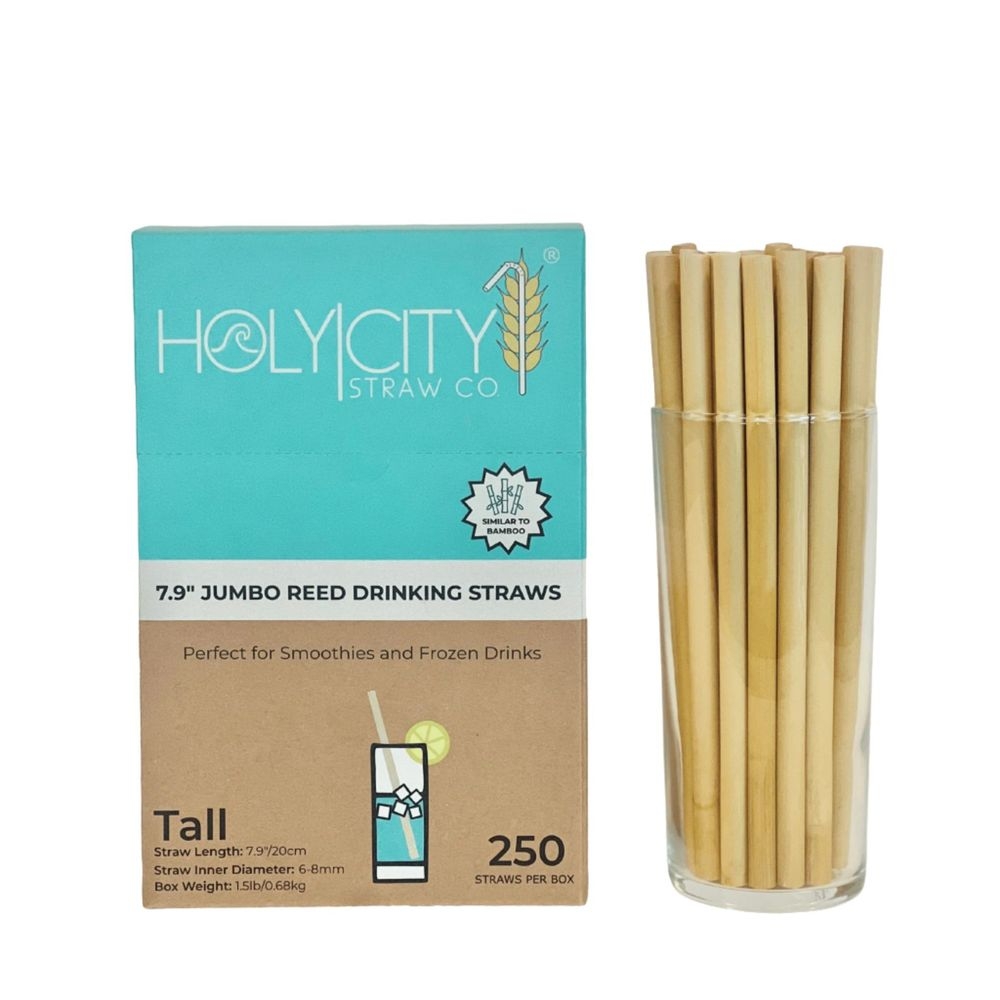 Holy City Straw Company Jumbo Reed Straw, 7.9 inch -- 1500 per case