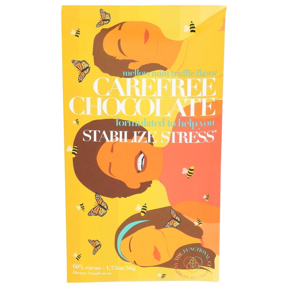 The Functional Chocolate Mellow Mint Truffle Carefree Chocolate Bar, 1.75 Ounce -- 12 per case