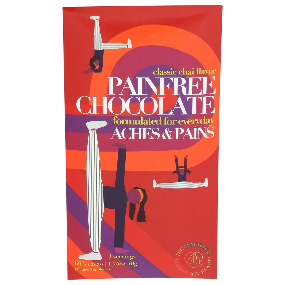 The Functional Chocolate Classic Chai Painfree Chocolate Bar, 1.75 Ounce -- 12 per case