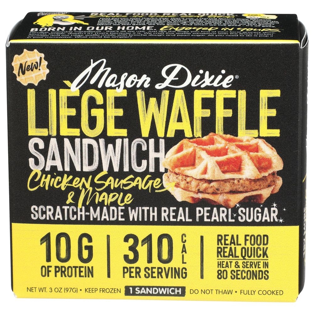 Mason Dixie Maple Liege Waffle Sandwich with Chicken Sausage, 3 Ounce -- 10 per case