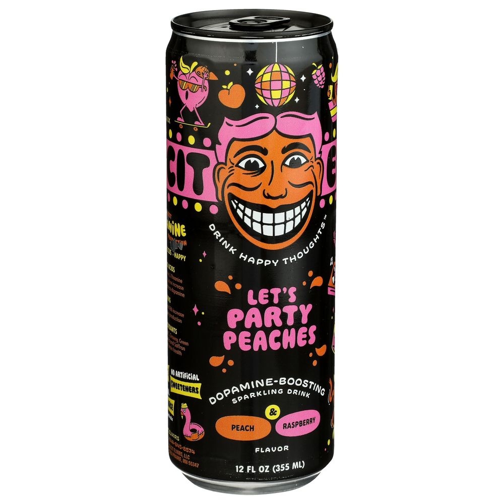 Illicit Elixirs Lets Party Peaches Sparkling Juice Drink, 12 Fluid Ounce -- 12 per case