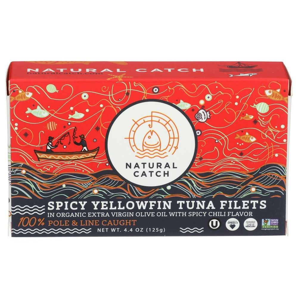Natural Catch Spicy Yellowfin Tuna Filets in Extra Virgin Olive Oil, 4.4 Ounce -- 12 per case