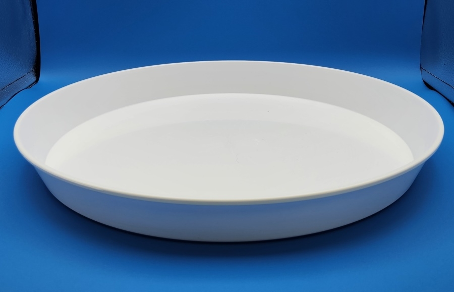 Lesko HIPS White Round Serving Tray, 16 Inch -- 12 per case