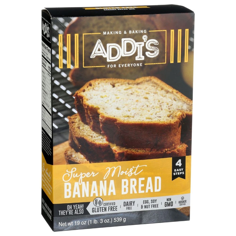 Addis For Everyone Gluten Free Super Moist Banana Bread Mix, 19 Ounce -- 6 per case