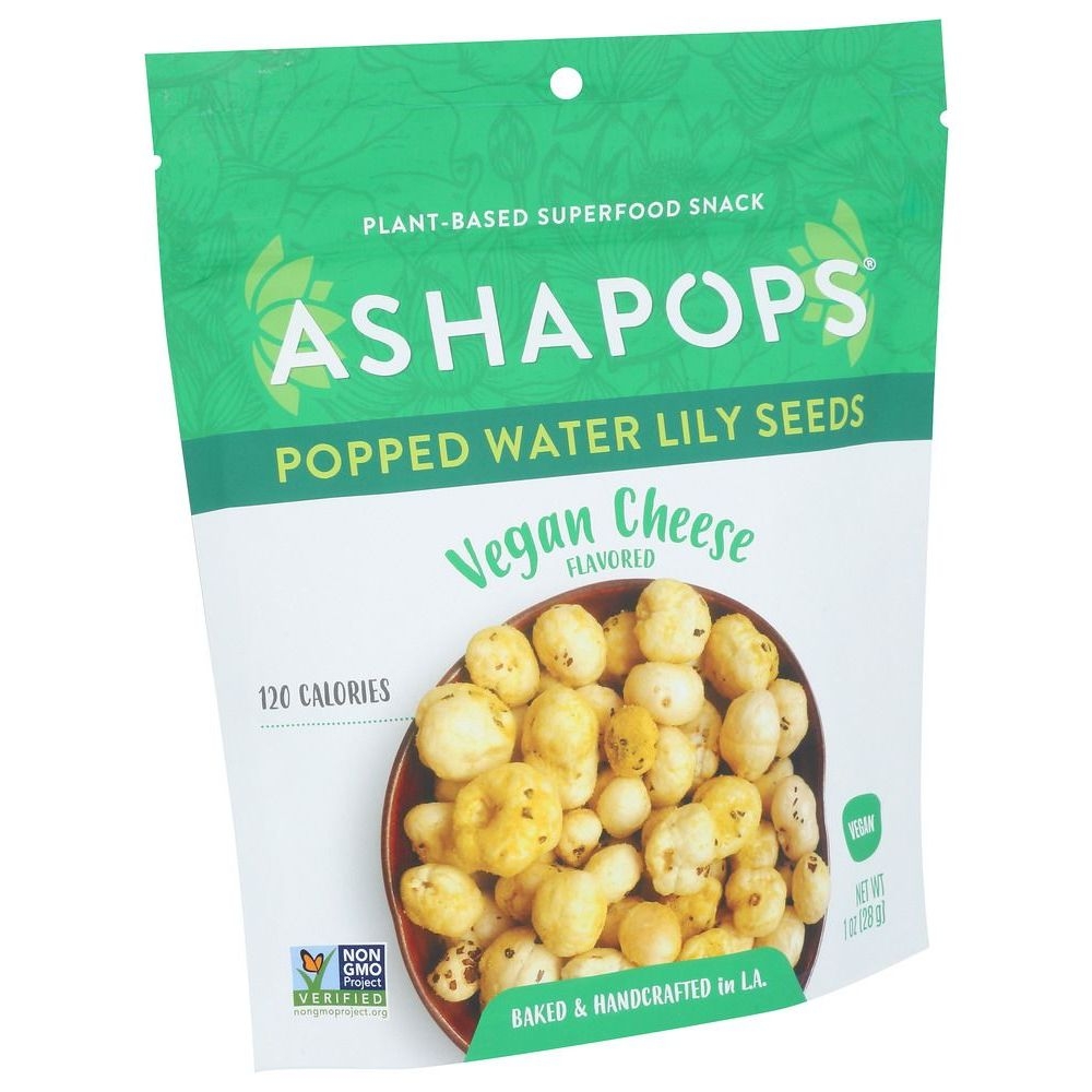 AshaPops Vegan Cheese Popped Water Lily Seeds, 1 Ounce -- 6 per case