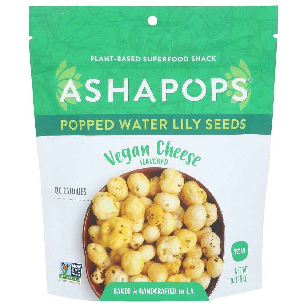 AshaPops Vegan Cheese Popped Water Lily Seeds, 1 Ounce -- 6 per case