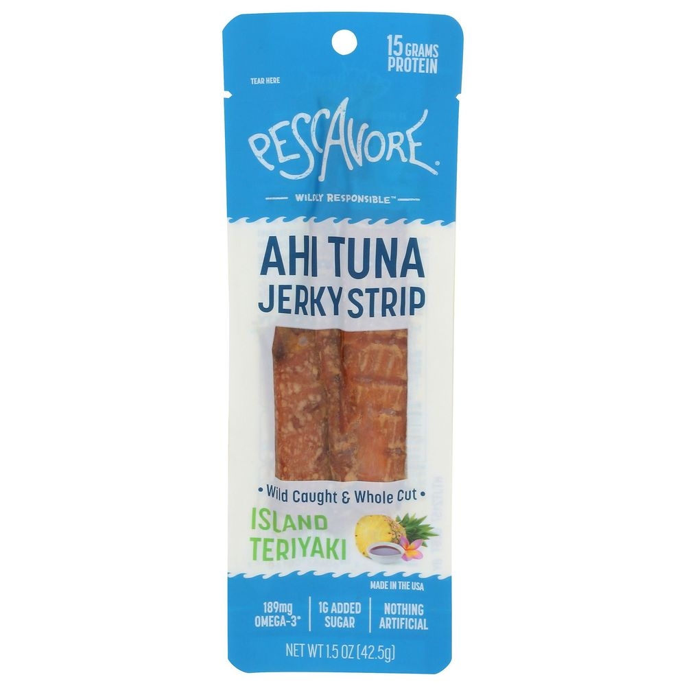 Pescavore Island Teriyaki Jerky Strip, 1.5 Ounce -- 10 per case