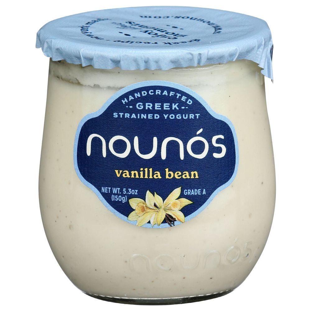 Nounos Vanilla Bean Strained Greek Yogurt, 5.3 Ounce -- 8 per case