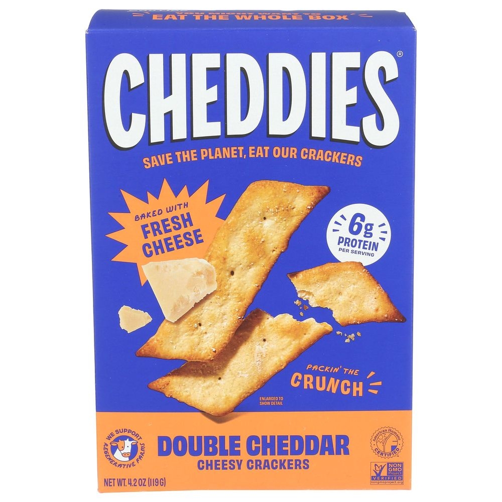 Cheddies Double Cheddar Cheesy Crackers, 4.2 Ounce -- 6 per case
