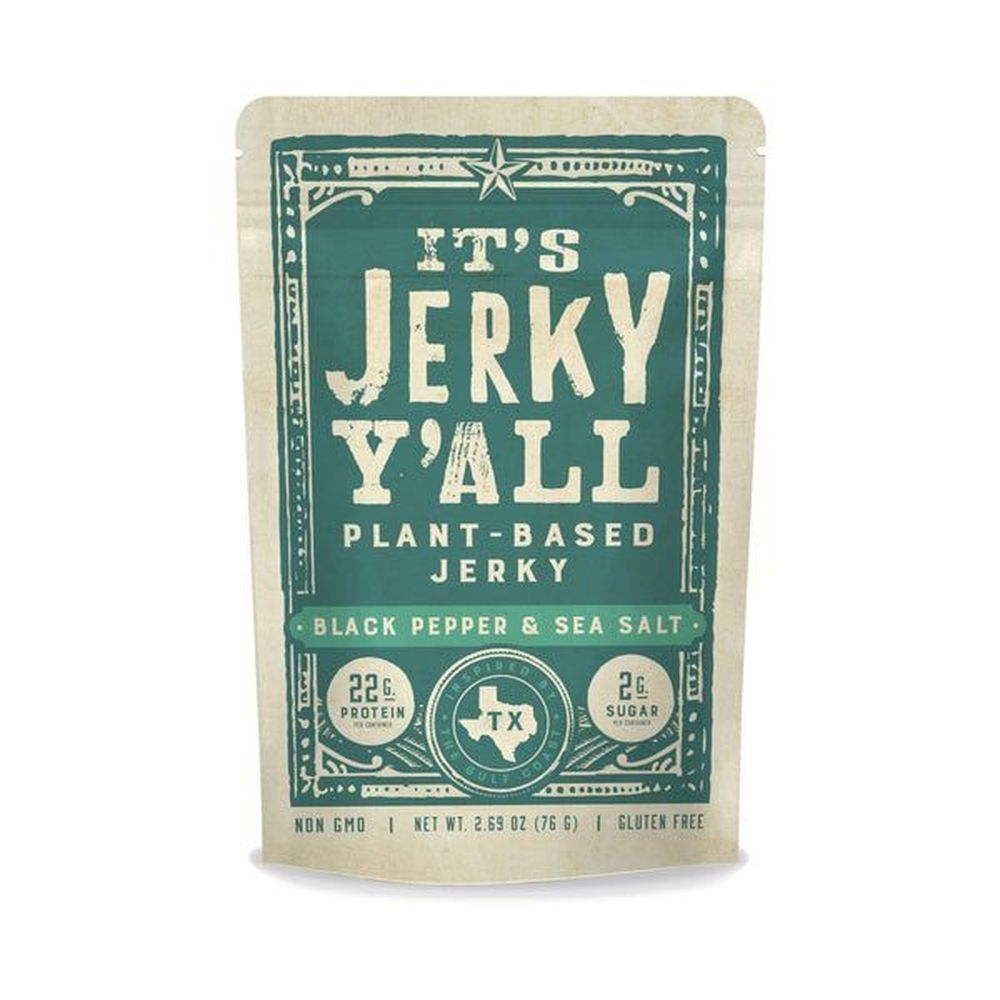 Its Jerky Y All Black Pepper and Sea Salt Plant Based Jerky, 2.69 Ounce -- 6 per case