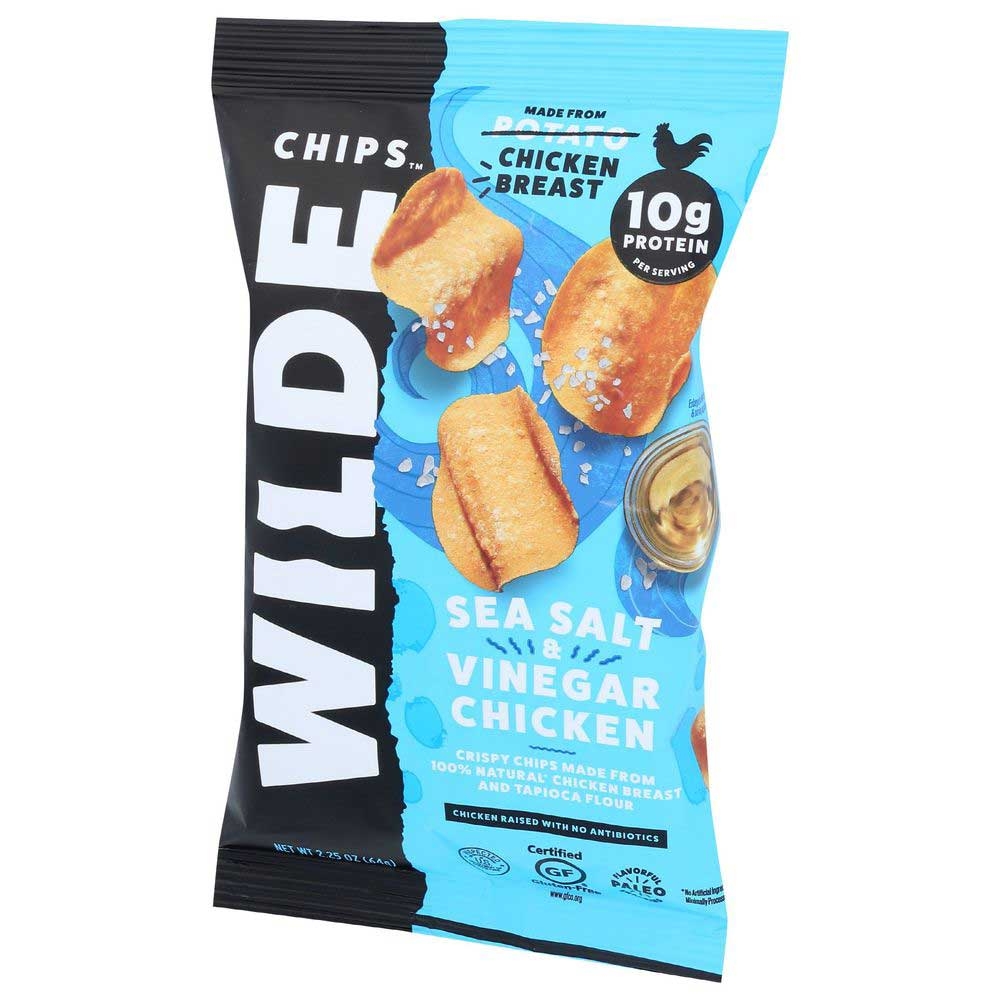 Wilde Sea Salt and Vinegar Chicken Chips, 2.25 Ounce -- 12 per case