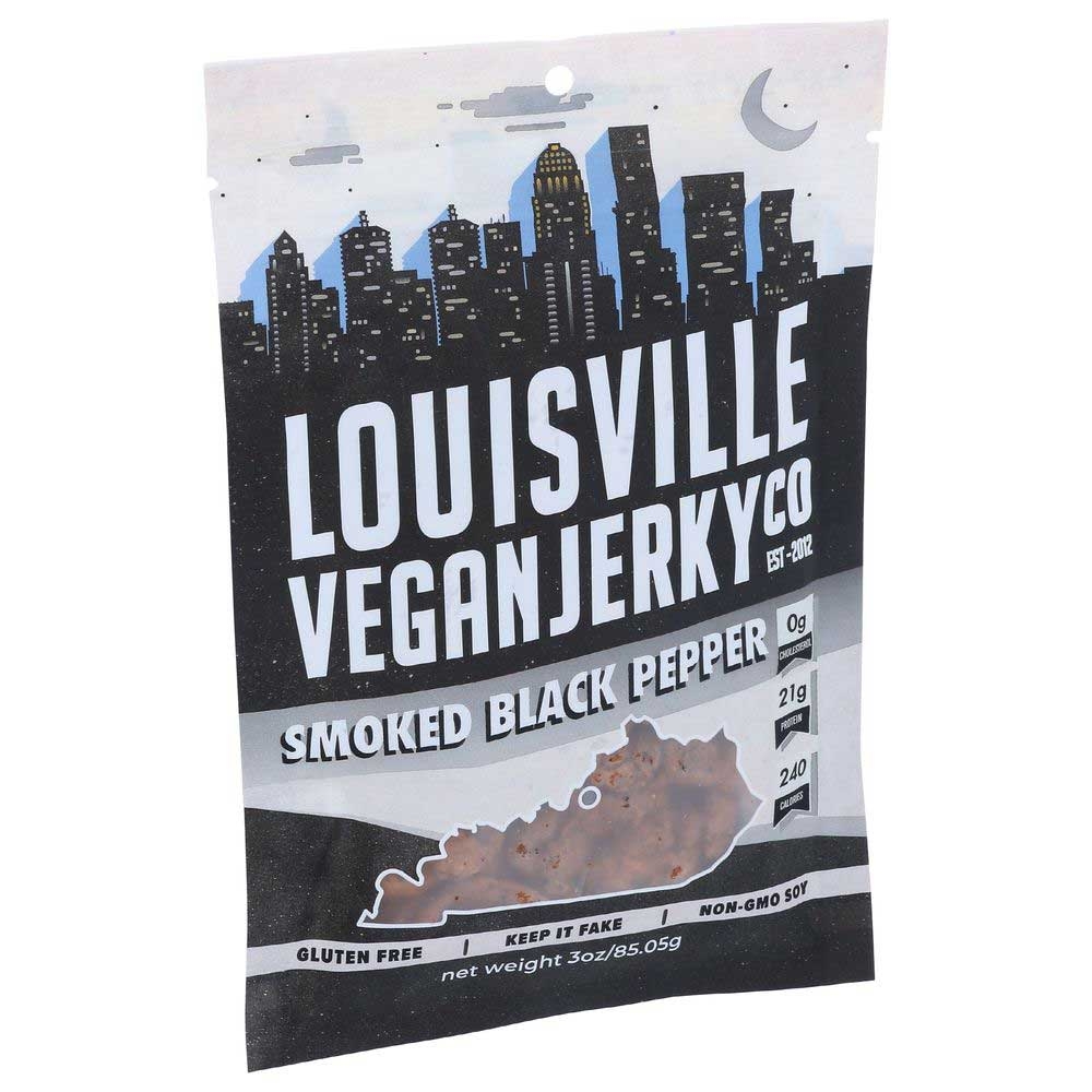 Louisville Vegan Jerky Petes Smoked Black Pepper, 3 Ounce -- 10 per case
