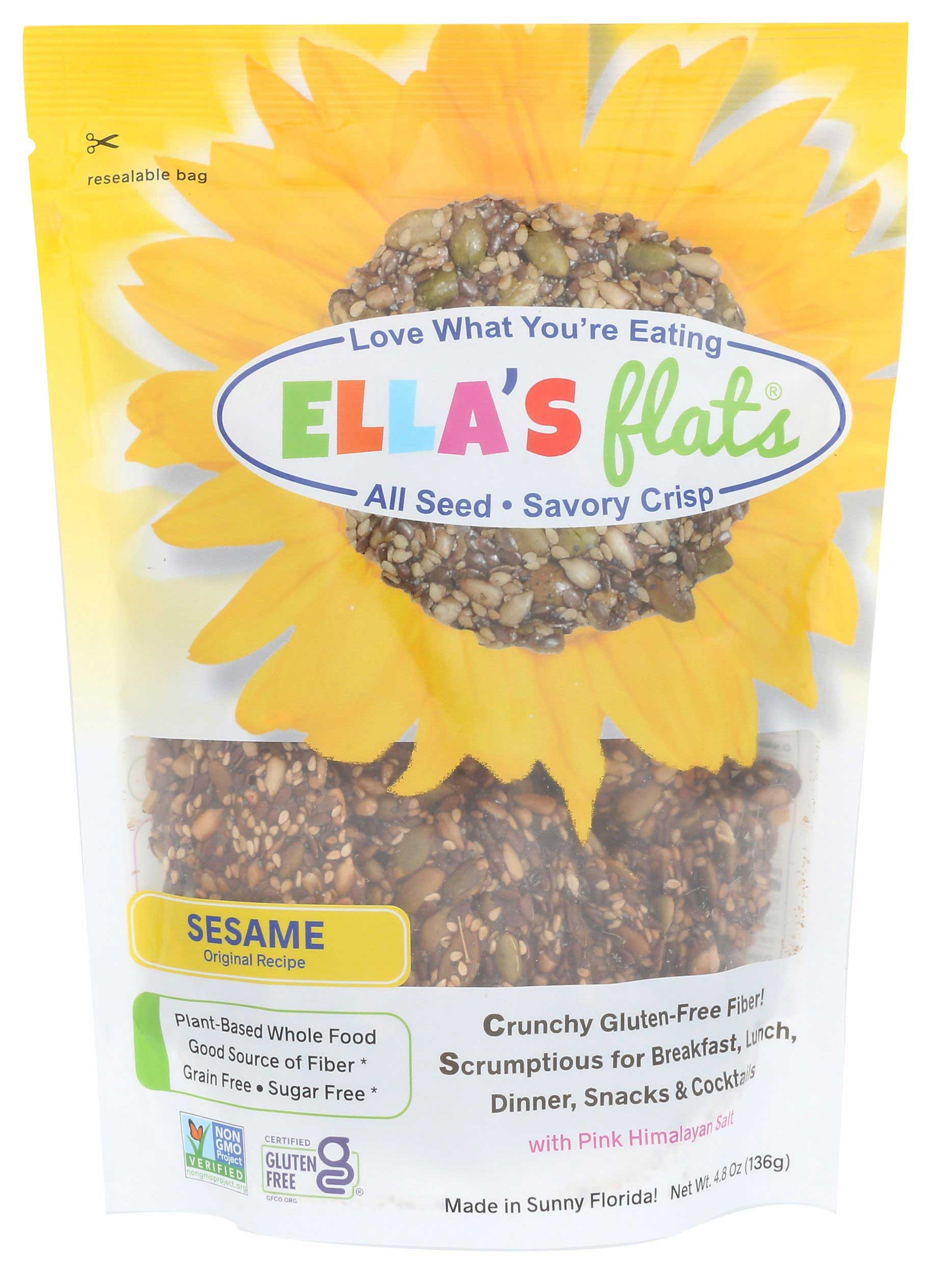 Ellas Flats Sesame Crackers, 4.8 Ounce -- 6 per case