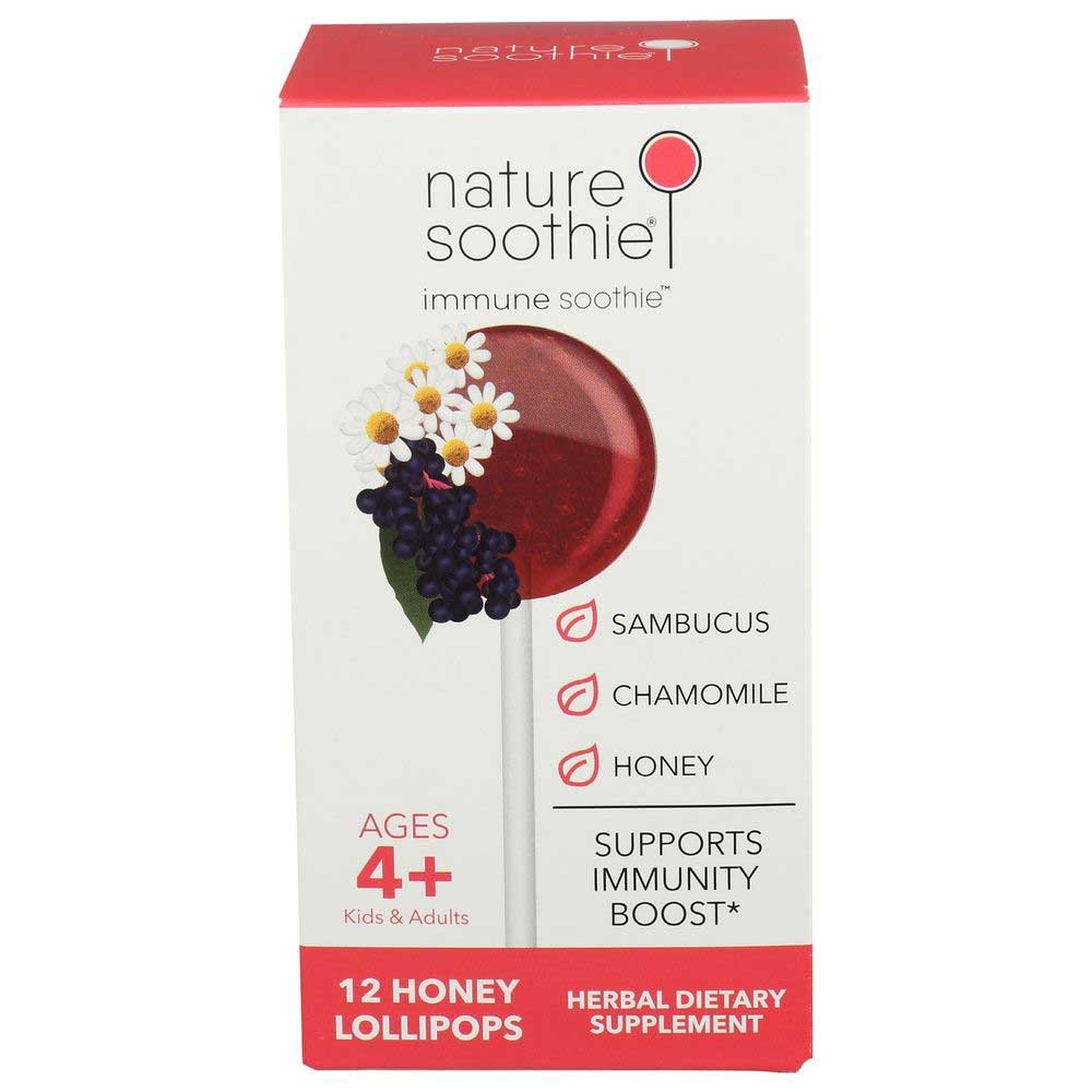 Nature Soothie Immune Soothie Sambucus Chamomile Honey Lollipop - 12 count per pack